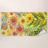 dagbladen en zonnebloemen strandlaken (Voorkant)