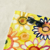 dagbladen en zonnebloemen strandlaken (In situ)