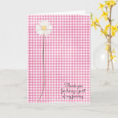 dagbloem op bedankt van roze vriend gingham kaart (Gele Bloem)