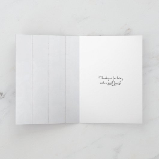 dagbloem op wit hout voor dank aan vriend kaart (Binnen)