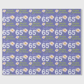 dagbloem voor de 65e verjaardag peri blue cadeaupapier (Vlak)