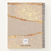 Dagboek beige gouden agaat marmer monogram notitieboek (Achterkant)