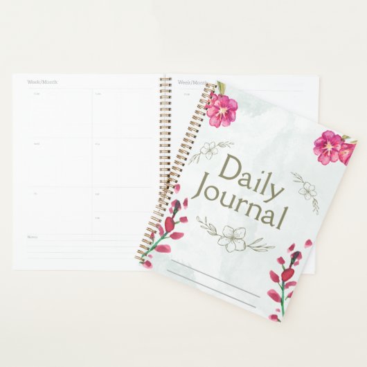 "Dagboek" | Delicate Roze Bloemen Planner (Display)