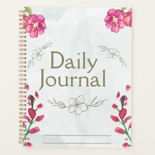 "Dagboek" | Delicate Roze Bloemen Planner (Voorkant)