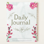 "Dagboek" | Delicate Roze Bloemen Planner (Achterkant)