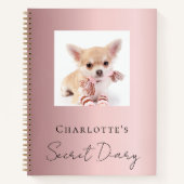 Dagboek hond huisdier foto roze notitieboek (Voorkant)