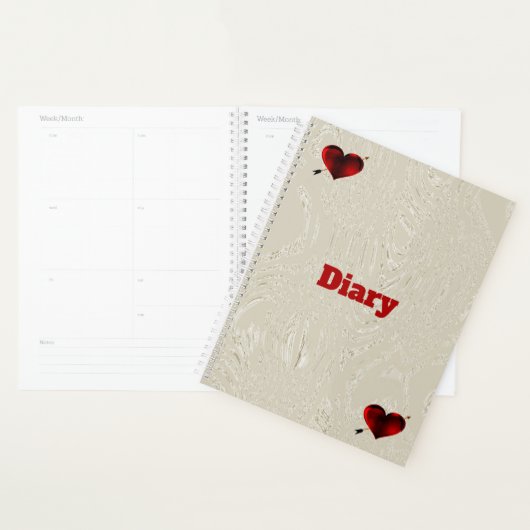 Dagboek met harten spiraal Notitieboek (Display)