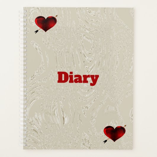 Dagboek met harten spiraal Notitieboek (Voorkant)