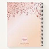 Dagboek monogram roos goud roze sterren notitieboek (Achterkant)