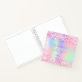 Dagboek roze glitter holografische naam notitieboek (Binnen)