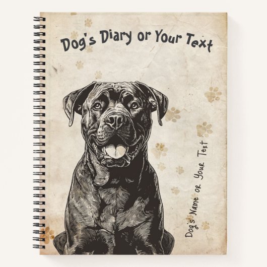 Dagboek van Cane Corso Notitieboek (Voorkant)