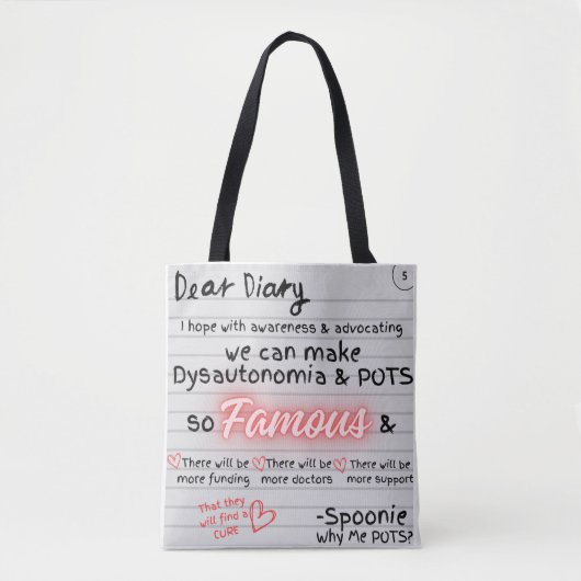 Dagboek van een Spoonie Tote Bag (Voorkant)
