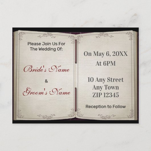  dagboek Victoriaans boekje Uitnodiging Briefkaart (Voorkant)