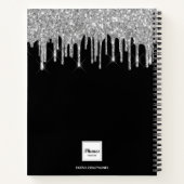 Dagboek voor zwarte zilverglitter notitieboek (Achterkant)
