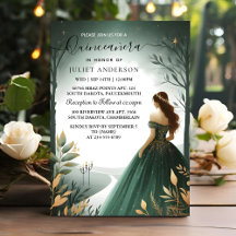 Dagbomen Gouden Munt Glam Emerald Green Quinceaner