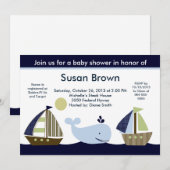 Dagboot/walvisvaarder Baby shower Kaart (Voorkant / Achterkant)