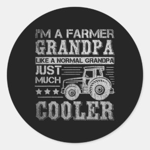 Dagcadeau idee Opa Tractor Boer Ronde Sticker