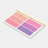 Dagdager in tinten roze en paars post-it® notes (Schuin)