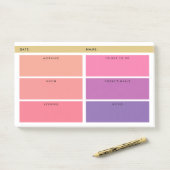 Dagdager in tinten roze en paars post-it® notes (Op bureau)