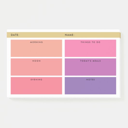 Dagdager in tinten roze en paars post-it® notes (Voorkant)