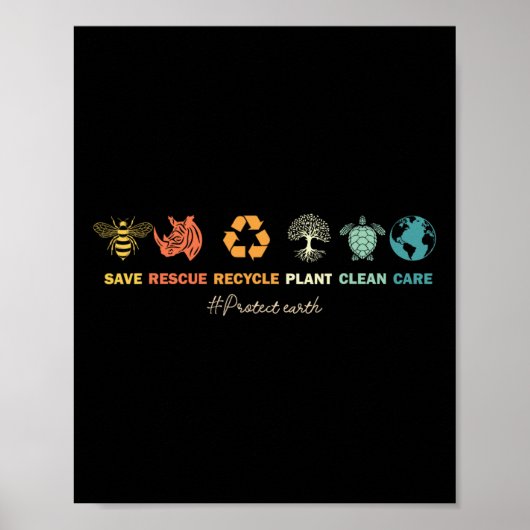 Dagdelaan Red Bevers Red Dieren Hergebruik Plastic Poster (Voorkant)