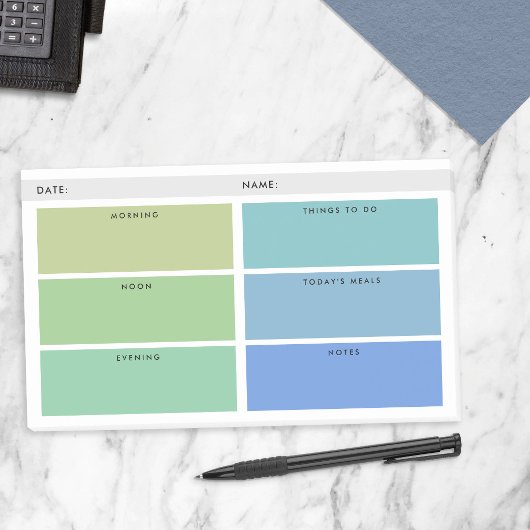 Dagdelijkse Organizer in Schakeringen van Groen en Post-it® Notes