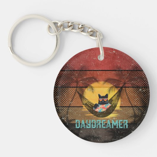 Dagdromen Cool Cat's Tropical Escape Round Sleutelhanger (Voorkant)