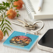Dagdromen Cool Cat's Tropical Escape Square Sleutelhanger (Voorkant Rechts)