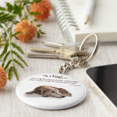 Dagdromen Dog Illustratie Sleutelhanger (Zijkant)