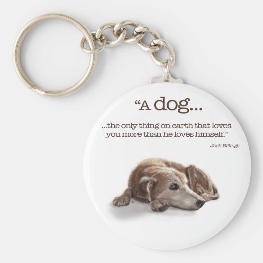 Dagdromen Dog Illustratie Sleutelhanger (Voorkant)