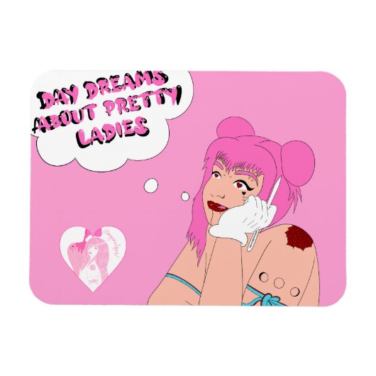 Dagdromen over  dames magneet (Horizontaal)