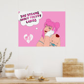 Dagdromen over  dames poster (Keuken)