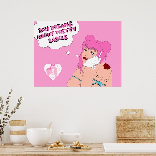 Dagdromen over  dames poster (Keuken)