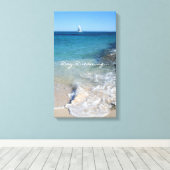 Dagdromen - Witte zeilboot - Canvas Afdruk (Insitu (Houten vloer))