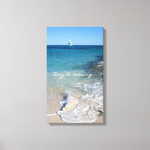Dagdromen - Witte zeilboot - Canvas Afdruk