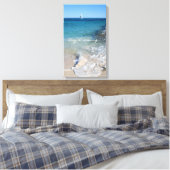 Dagdromen - Witte zeilboot - Canvas Afdruk (Insitu (Slaapkamer))