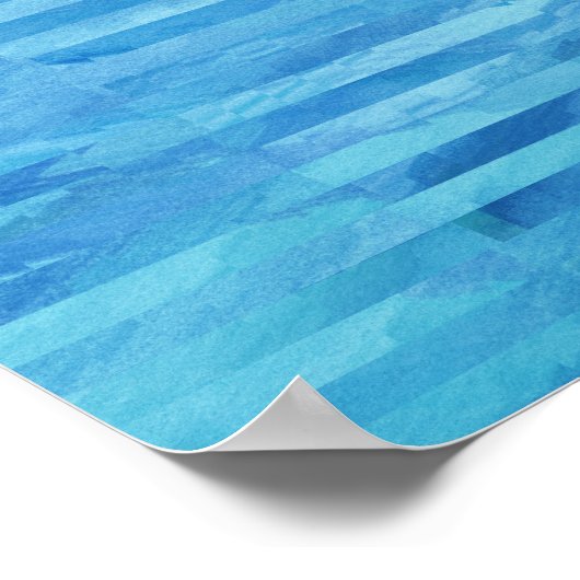 Dagdroom - Blauwe Abstracte Waterverf kunst Poster (Hoek)