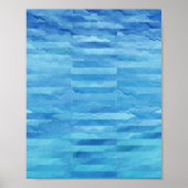 Dagdroom - Blauwe Abstracte Waterverf kunst Poster (Voorkant)