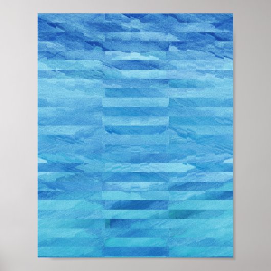 Dagdroom - Blauwe Abstracte Waterverf kunst Poster (Voorkant)