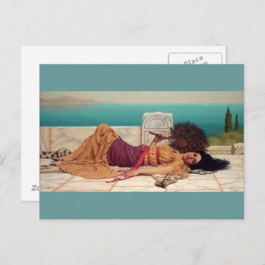 Dagdroomde Griekse dame door Godward Briefkaart (Voorkant / Achterkant)