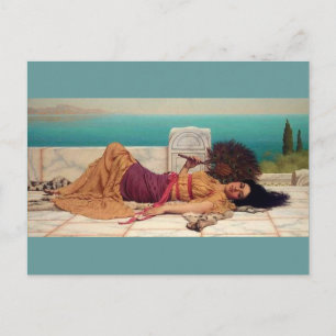 Dagdroomde Griekse dame door Godward Briefkaart