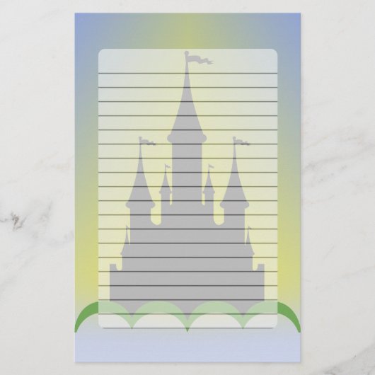 Dagdroomkasteel in de heuvels Sunny Sky Briefpapier (Voorkant)