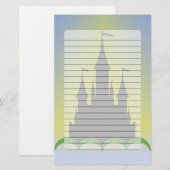 Dagdroomkasteel in de heuvels Sunny Sky Briefpapier (Voorkant / Achterkant)