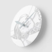 Dagdroomschets van een vrouw ronde klok (Hoek)