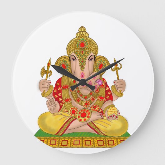 Dagduseth Ganesha Clock Grote Klok (Voorkant)