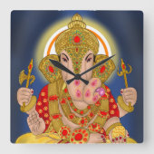 Dagduseth Ganesha Clock Vierkante Klok (Voorkant)