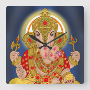 Dagduseth Ganesha Clock Vierkante Klok