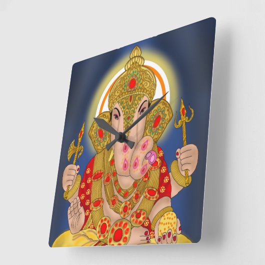 Dagduseth Ganesha Clock Vierkante Klok (Hoek)