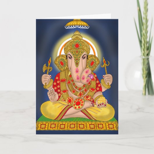 Dagduseth Ganesha Wenskaart Kaart (Voorkant)