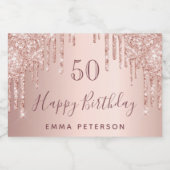 Dagedag roos gouden roze vonk sparkling wijnetiket (Enkel label)